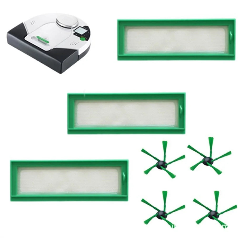 3PCS HEPA Filter + 4PCS Side Brushes Replacement for Vorwerk Kobold VR200 VR300 Robot Vacuum Cleaner - 2
