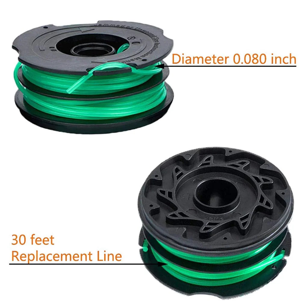 10Pcs Spool for Black & Decker GH1100 / GH1000 Type 4 / Type 3 / Type 2 / Type 1 Lawn Mower Part, DF-080-BKP - 2