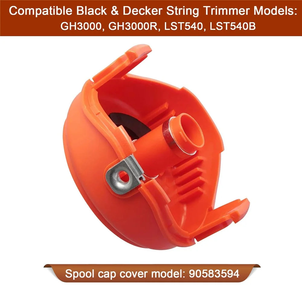 2Pcs Spool Cap for Black & Decker GH3000 / GH3000R / LST540 / LST540B Lawn Mower Spare Part, 90583594 - 4