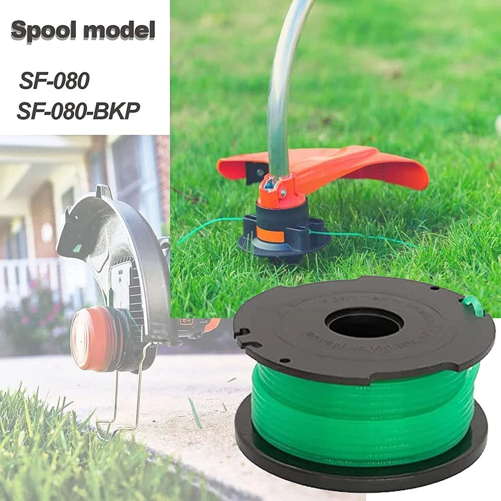1Pc Replacement Spool + Spool Cap for Black & Decker GH3000  /  GH3000R  /  LST540  /  LST540B Lawn Mower Spare Part, SF-080-BKP / 90583594 - 4