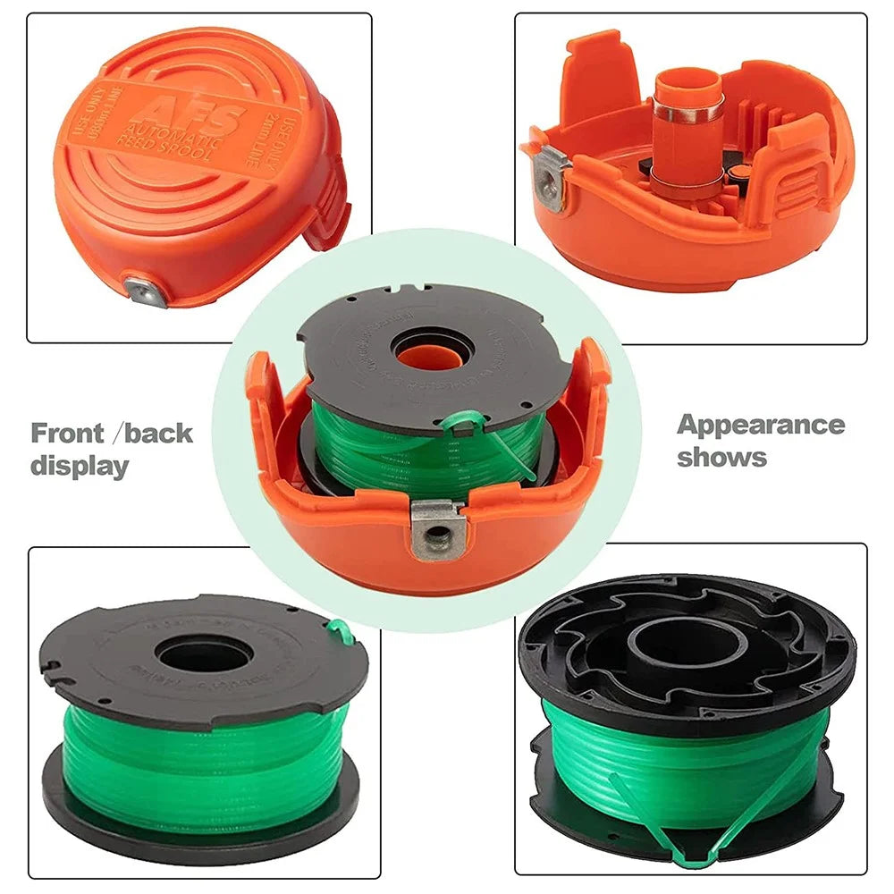 1Pc Replacement Spool + Spool Cap for Black & Decker GH3000  /  GH3000R  /  LST540  /  LST540B Lawn Mower Spare Part, SF-080-BKP / 90583594 - 5