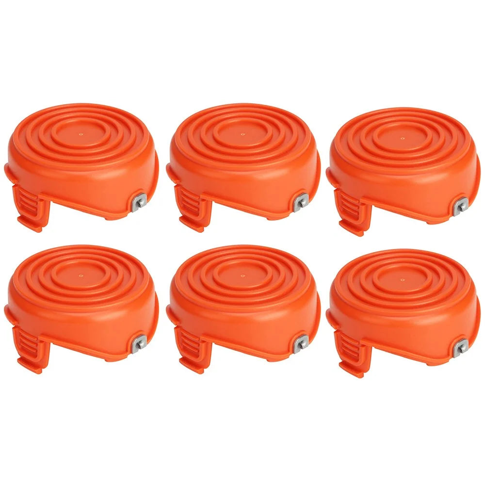 6Pcs Spool Cap for Black & Decker GH750  /  GH710  /  GH700 Lawn Mower, DF-065-BKP / RC-065-P&90517175 - 1