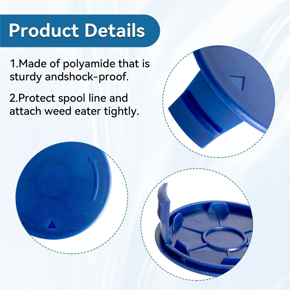 8PCS Plastic Spool Cap for Kobalt KST 120X-06 / 120X 40V Lawn Mower Replacement Part, TLK-01-1 - 2