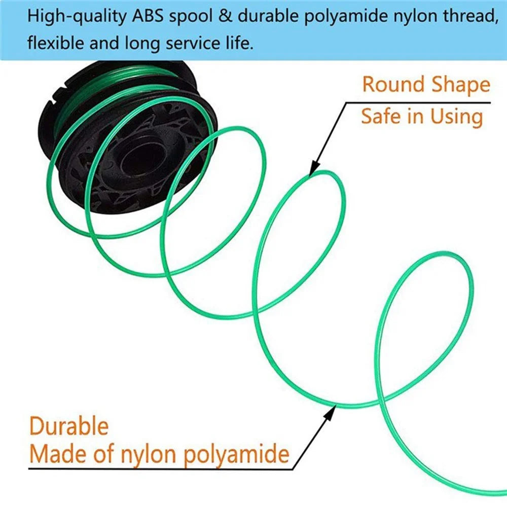For Black & Decker Lawn Mower 10 DF-080-BKP Nylon Wire Spools + 2 RS0011 Spool Caps - 4