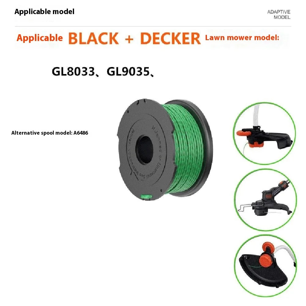 2PCS A6486 ABS Spool for Black & Decker Lawn Mower Nylon Wire Trimming Head - 4
