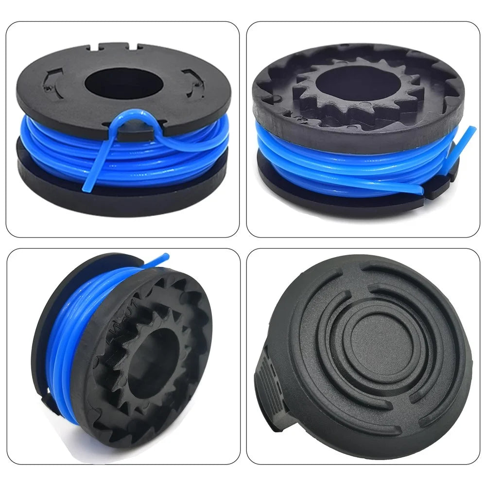 TLW-01+TLW-01-1 8Pcs Replacement Spool + 2Pcs Spool Cap Mower Set for Harbor Freight Bauer 19115C-B 20V Cordless Mower - 6