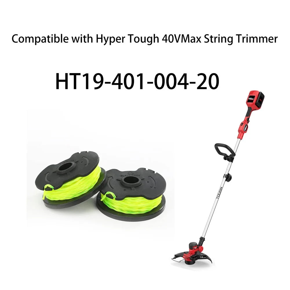 HT19-401-004-20 2Pcs Replacement Spool Mower Accessory for Hyper Tough 40V Max String Trimmer  /  HT19-401-004-20  /  HT21-401-002-04 (2022) - 2