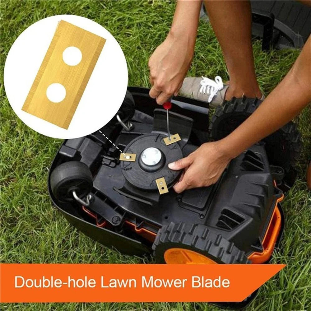 36Pcs for Worx Landroid Robotic Lawn Mower Stainless Steel Replacement Blades, 36x18x0.9mm - Gold - 3