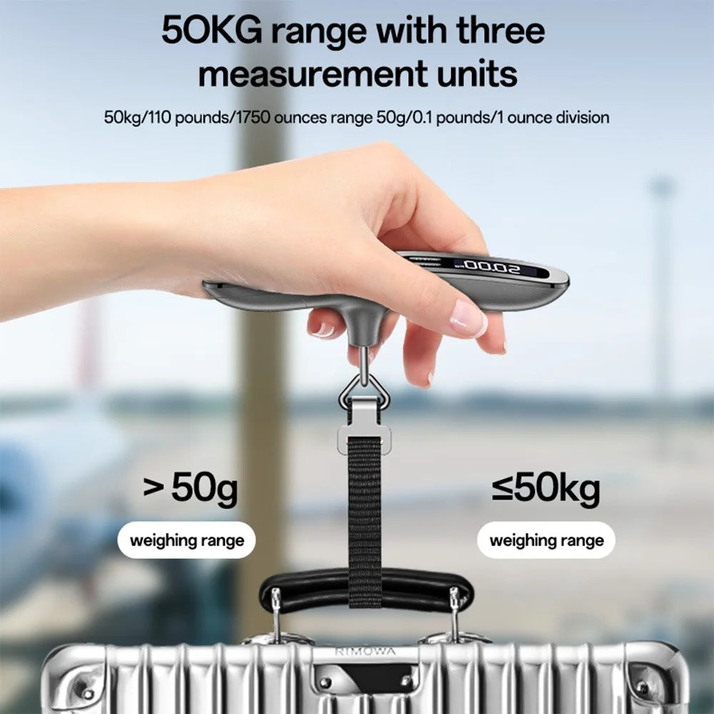 YESIDO MG41 Portable Electronic Luggage Scale 50kg LCD Display Travel Weight Scale - Grey - 4