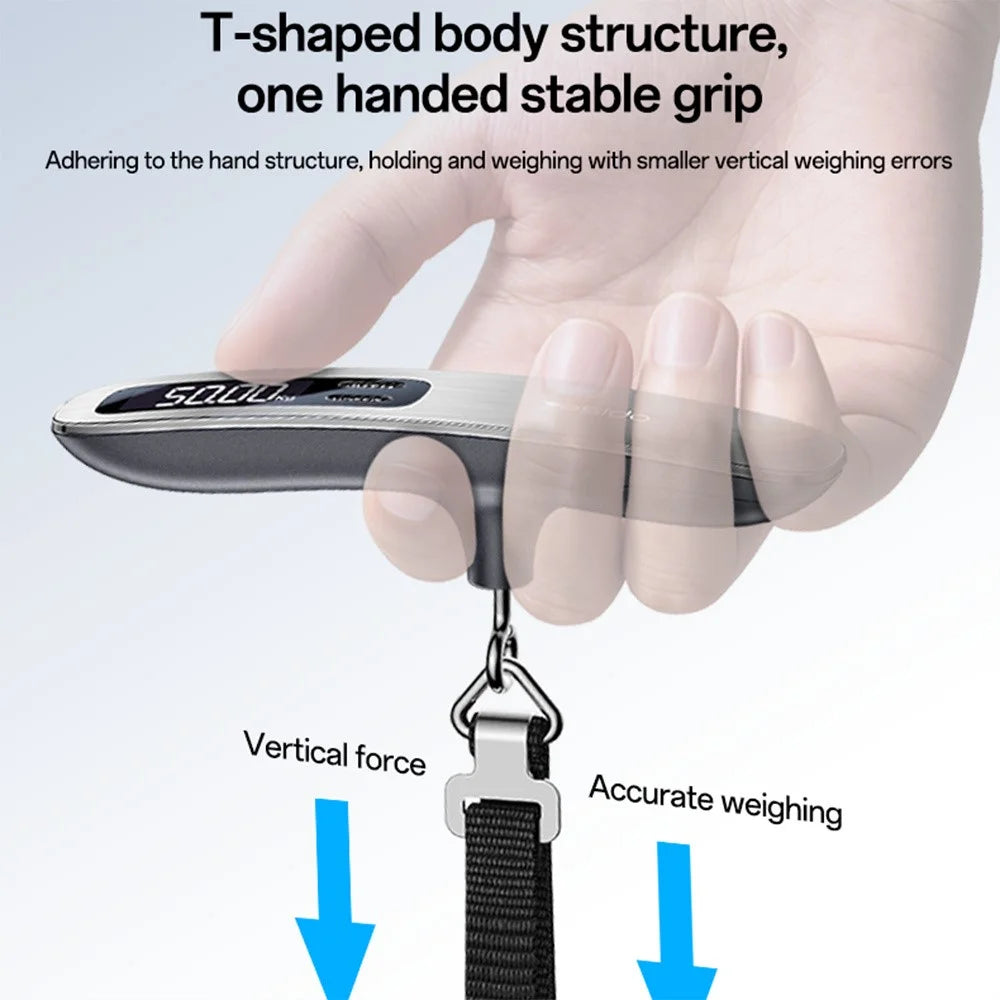 YESIDO MG41 Portable Electronic Luggage Scale 50kg LCD Display Travel Weight Scale - Grey - 7