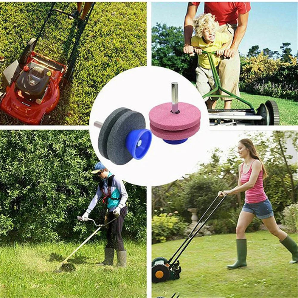 10Pcs Lawn Mower Blade Sharpener Double-Layer Universal Rotary Garden Tool - Blue - 6