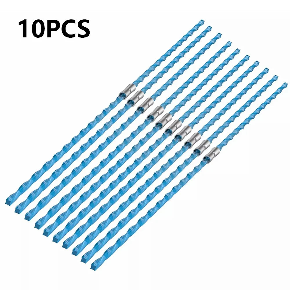 10Pcs 31cm Nylon Trimmer Line for Bosch ART 30 Combitrim, ART 30-36LI, F016800182 Replacement Thread with Buckle, Blue - 1