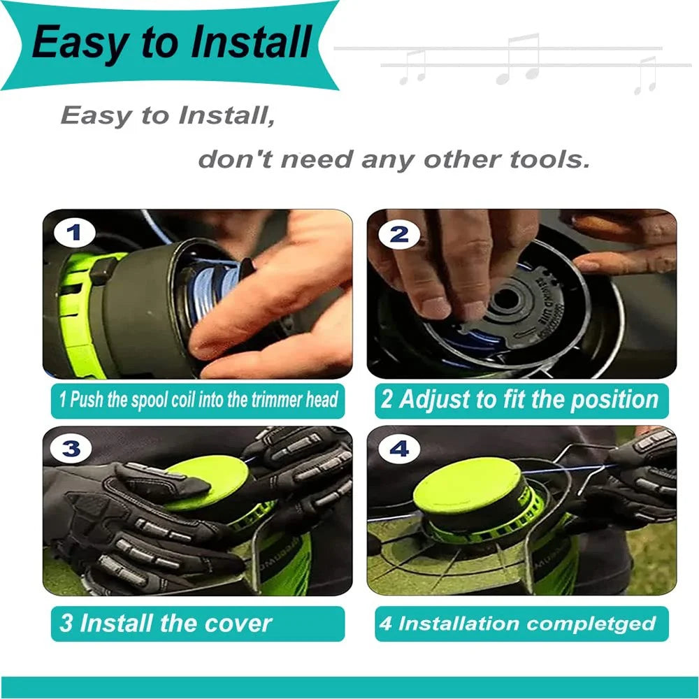 2PCS For Makita Akkusense Lawn Mower Replacement Spool Wire Reel Part 196146-9 / 195858-1 - 5