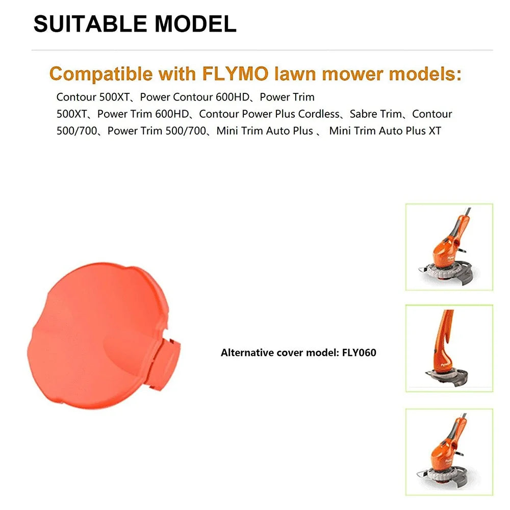 2Pcs Plastic Spool Caps for Flymo Lawn Mower Replacement Part, FLY060 / 505513590 - 6