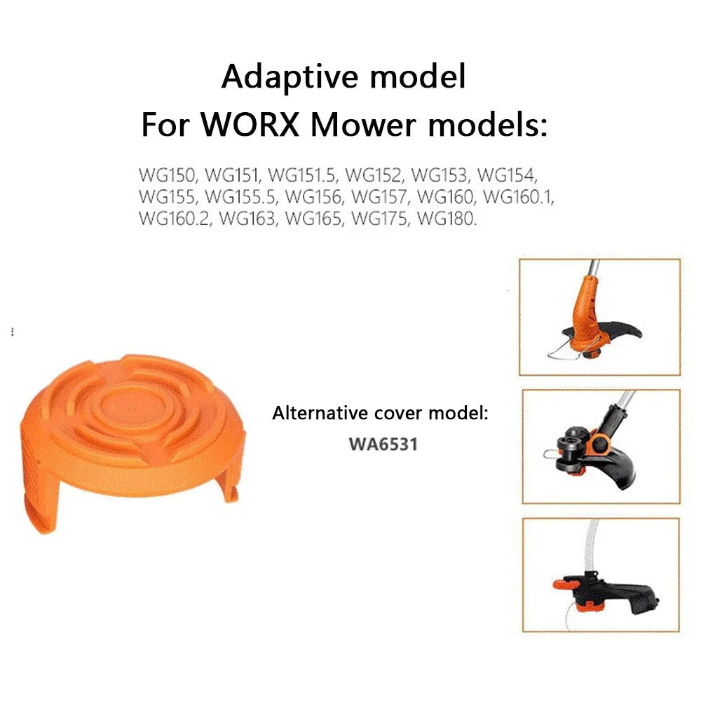 2Pcs Lawn Mower Spool Cover for Worx WG150 / WG151 / WG163 / G165 Spool Cap, WA6531 - 2