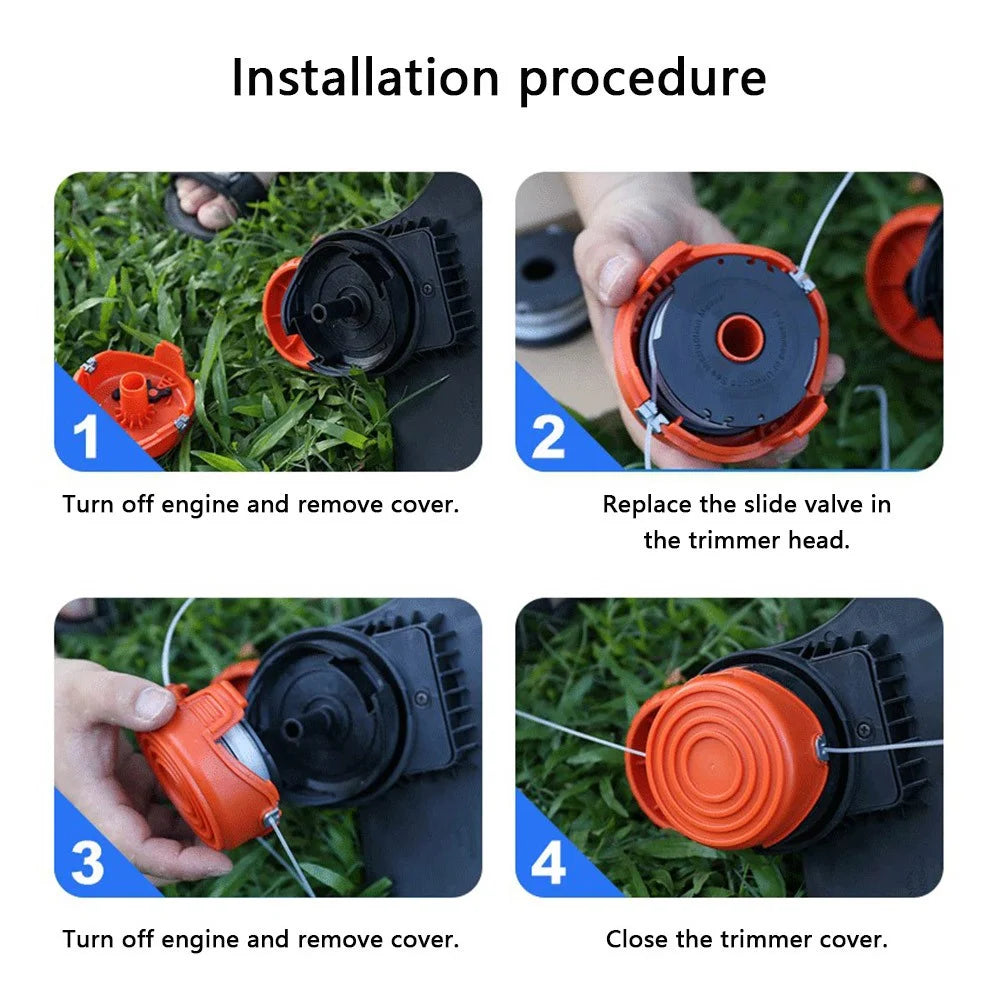 10PCS Replacement Trimmer String Spools for Black & Decker Lawn Mower Wire Reels A6441 - 5