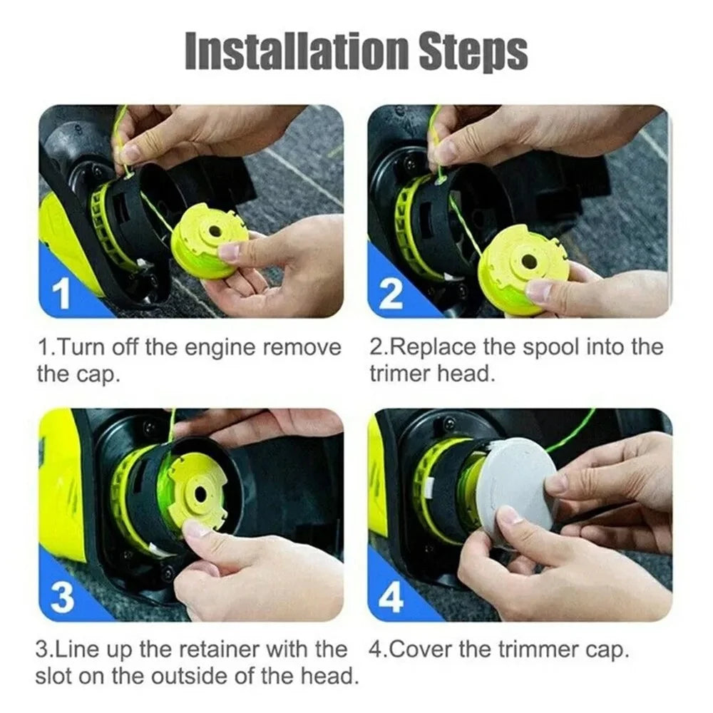 4Pcs for Ryobi RLT36B33 / RY36LT33A-0 36V Grass Trimmer Line Spools Lawn Mower Nylon Rope Spool, RAC143 - 3