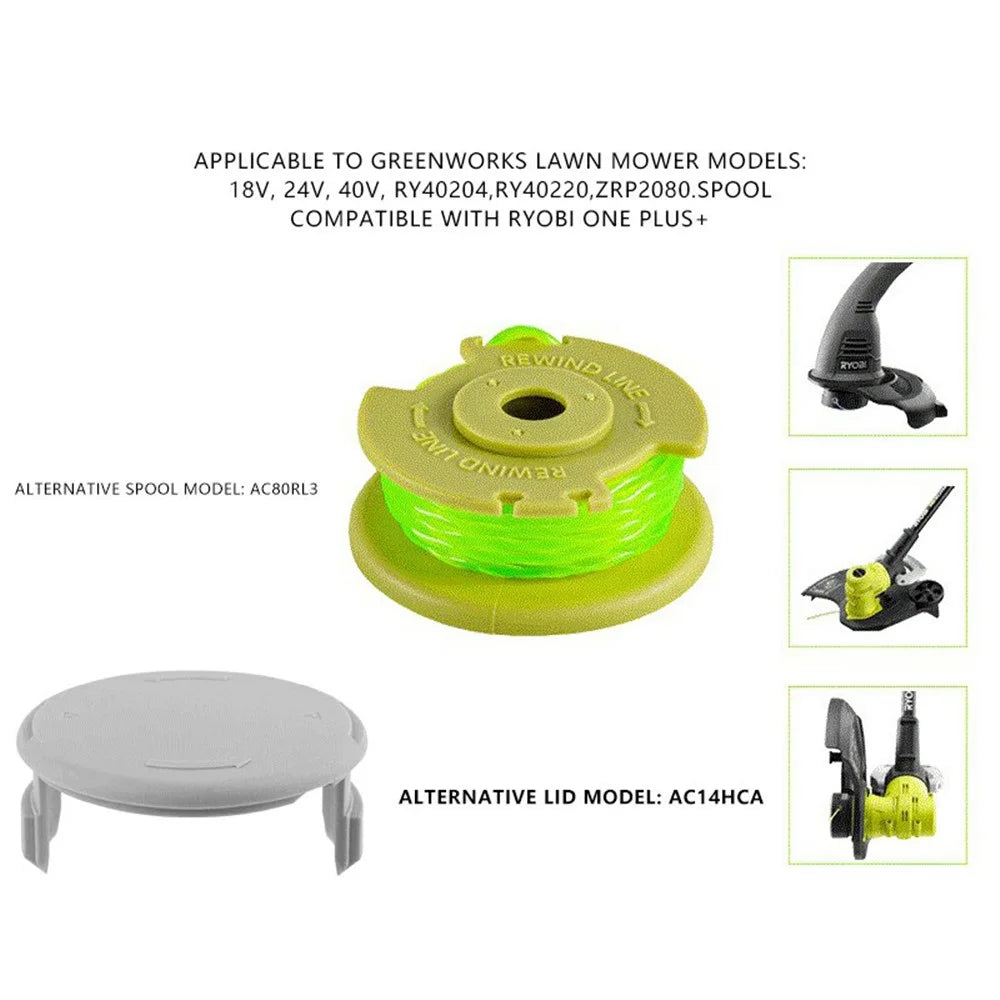 AC14HCA 1Pc Replacement Spool Cap for Ryobi One+ Series 18V, 24V, 40V, RY40204, RY40220, ZRP2080 - 3