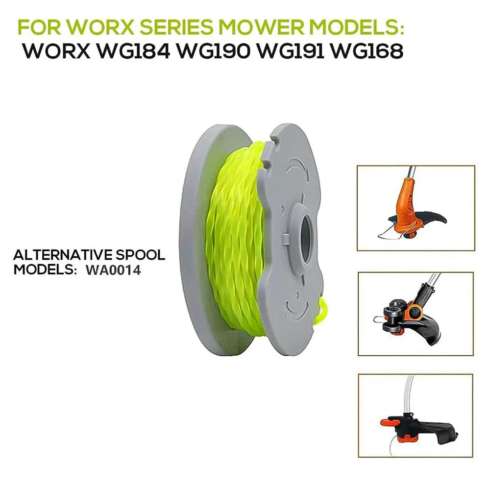6PCS For Worx Lawn Trimmer Nylon Wire Reels WA0014 Lawn Mower Spools - 2