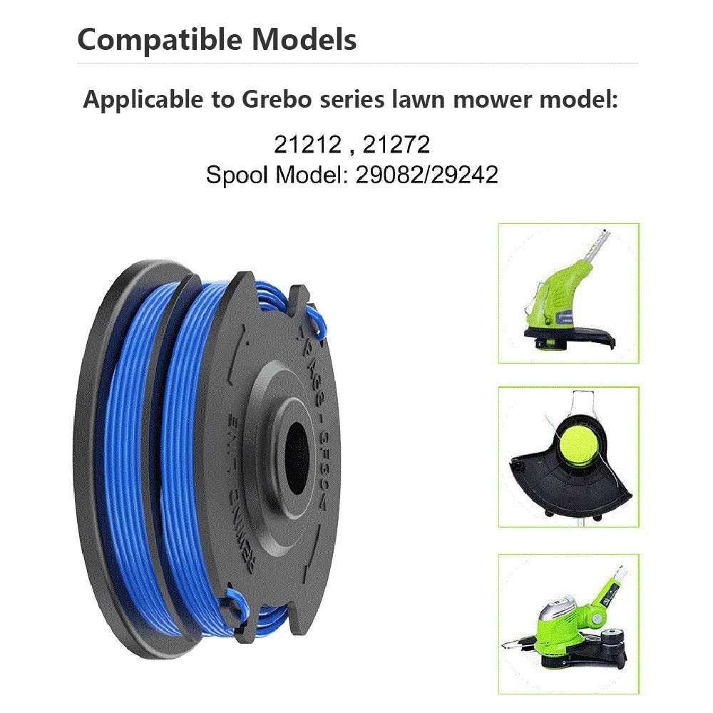 3PCS Spools for Greenworks Lawn Mower Nylon Rope Line Wire Reels, 29082 / 29242 - 2