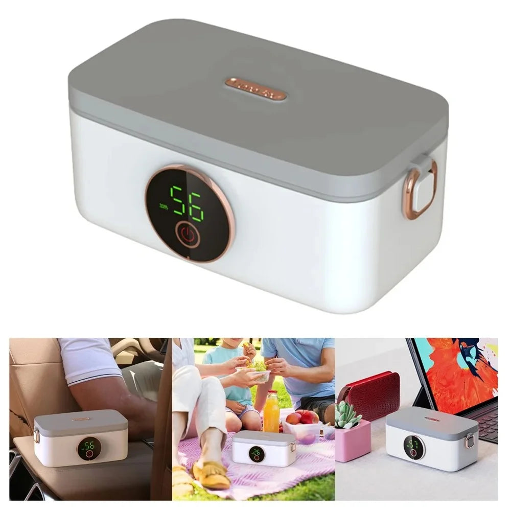 45W Wireless Heated Lunch Box with 16000mAh Battery and 6 Gear Adjustable Heating - 2