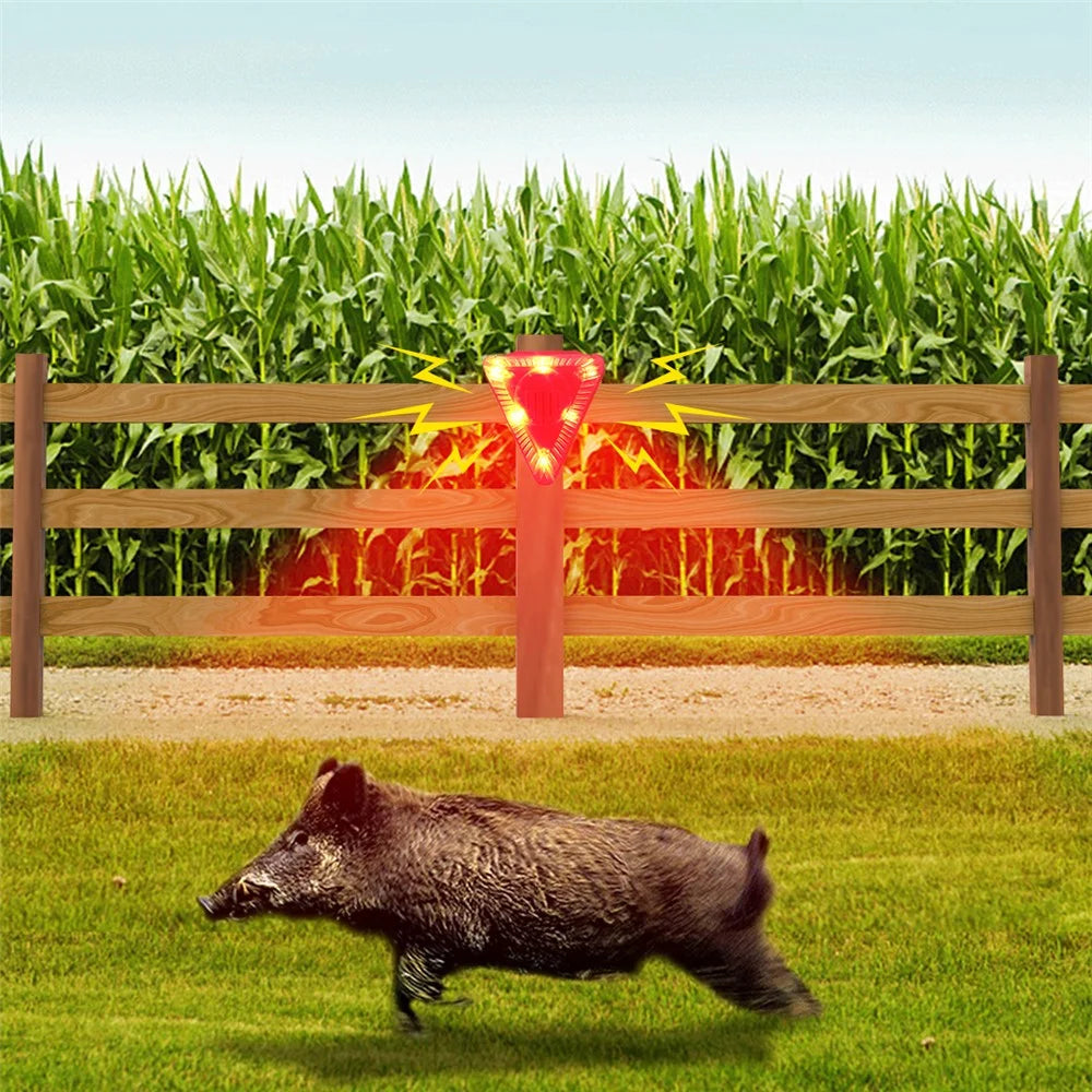 N911Q Solar Powered Bird Repellent Light Orchards Rice Fields Animal Deterrent Sound Light Alarm - 6