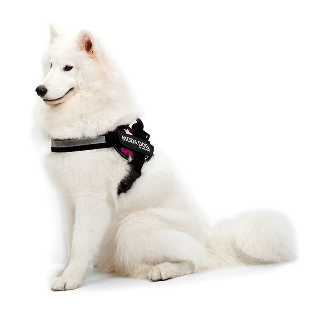 MODA DOG H047 Size M, Medium / Large Dog Harness Gift Side Clip Pet Vest Anti-Rush Easy Control Chest Strap with Reflective Strap - Peace Guard - Love - 2