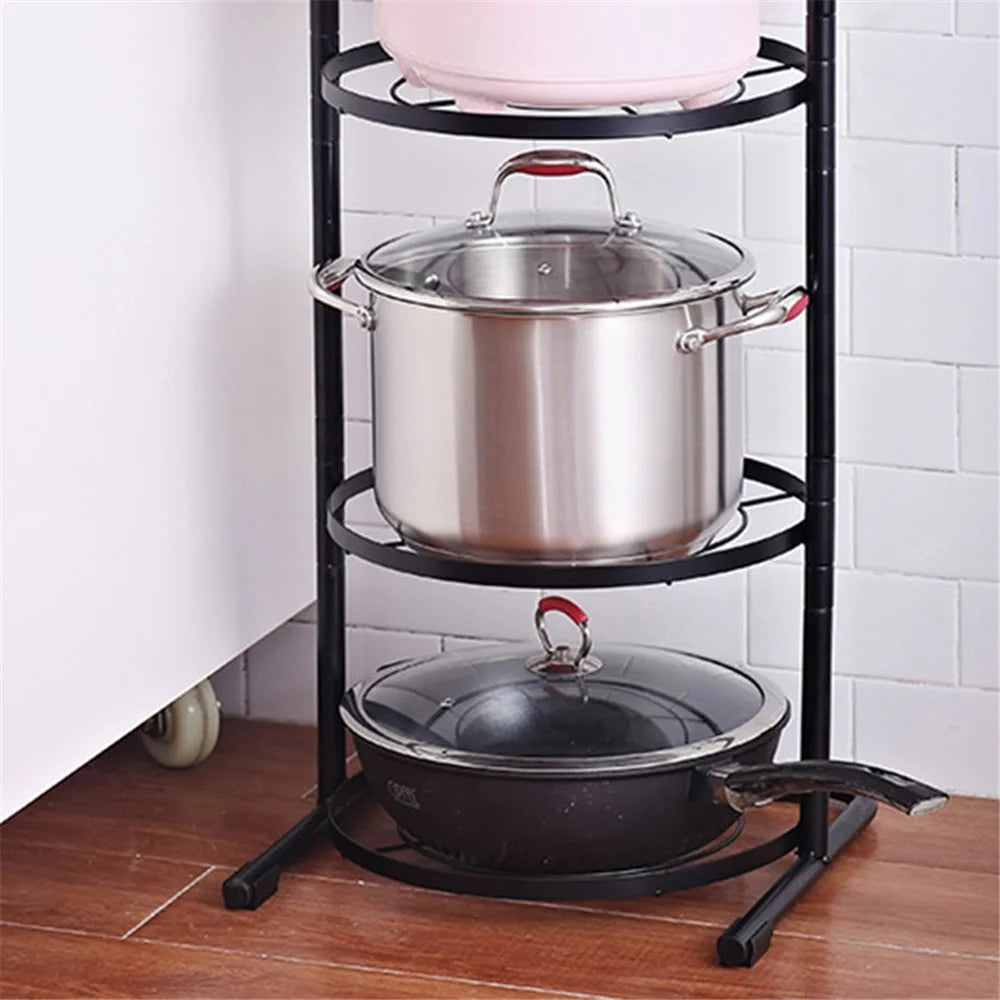 001-ZJ-GJ002 Kitchen Utensils Storage Rack 3-Tier Pot and Pans Shelf Stand - 3