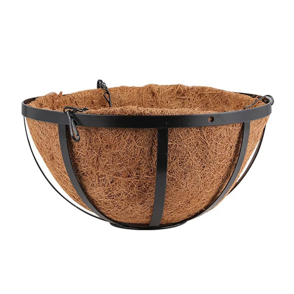 001-YZ01 12-inch Flower Pot Decorative Hanging Planter Basket with Coir Liner (Round Shape) - 7