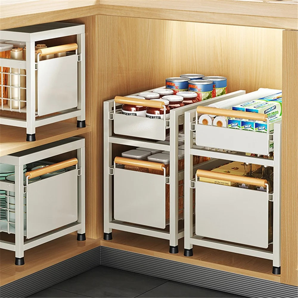 006-ZWJ-6939-1WH Kitchen Seasoning Spice Jar Rack Countertop Bowl Plate Shelf - Size L, Single Layer - 3