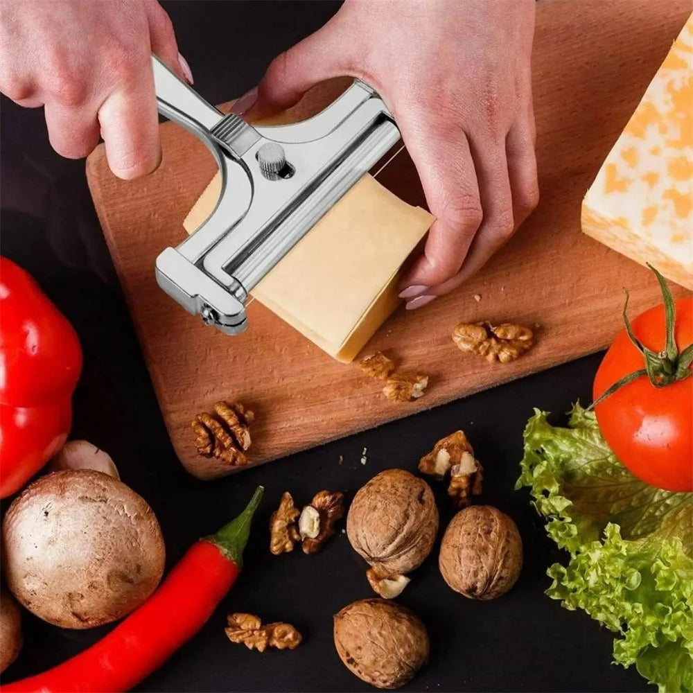Adjustable Thickness Butter Cutter Cheese Slicer Aluminum Alloy Wire Scraper (No FDA, BPA Free) - Silver - 4