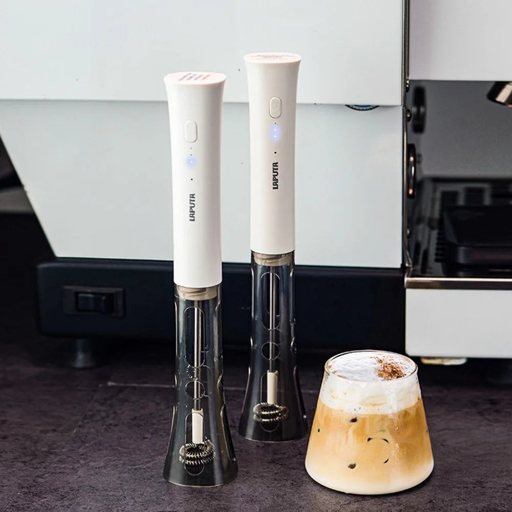 LAPUTA Electric Milk Frother Coffee Latte Art Automatic Whisk Mixer Double-Headed Stirrer for Home / Cafe - 7