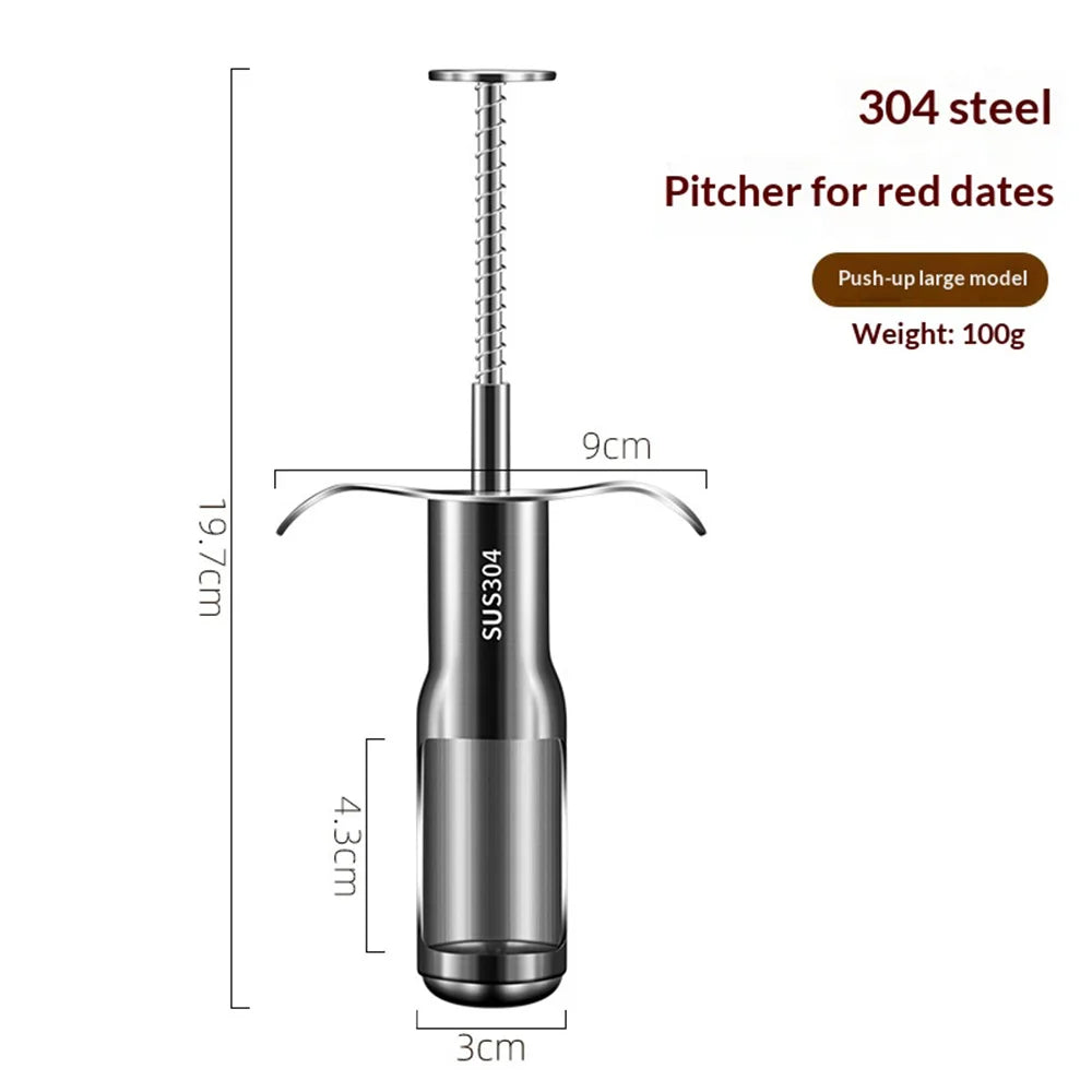 Size L Red Date Pitter 304 Stainless Steel Jujube Corer Fruit Core Remover Tool (FCM Tested, BPA Free) - Size L - 6