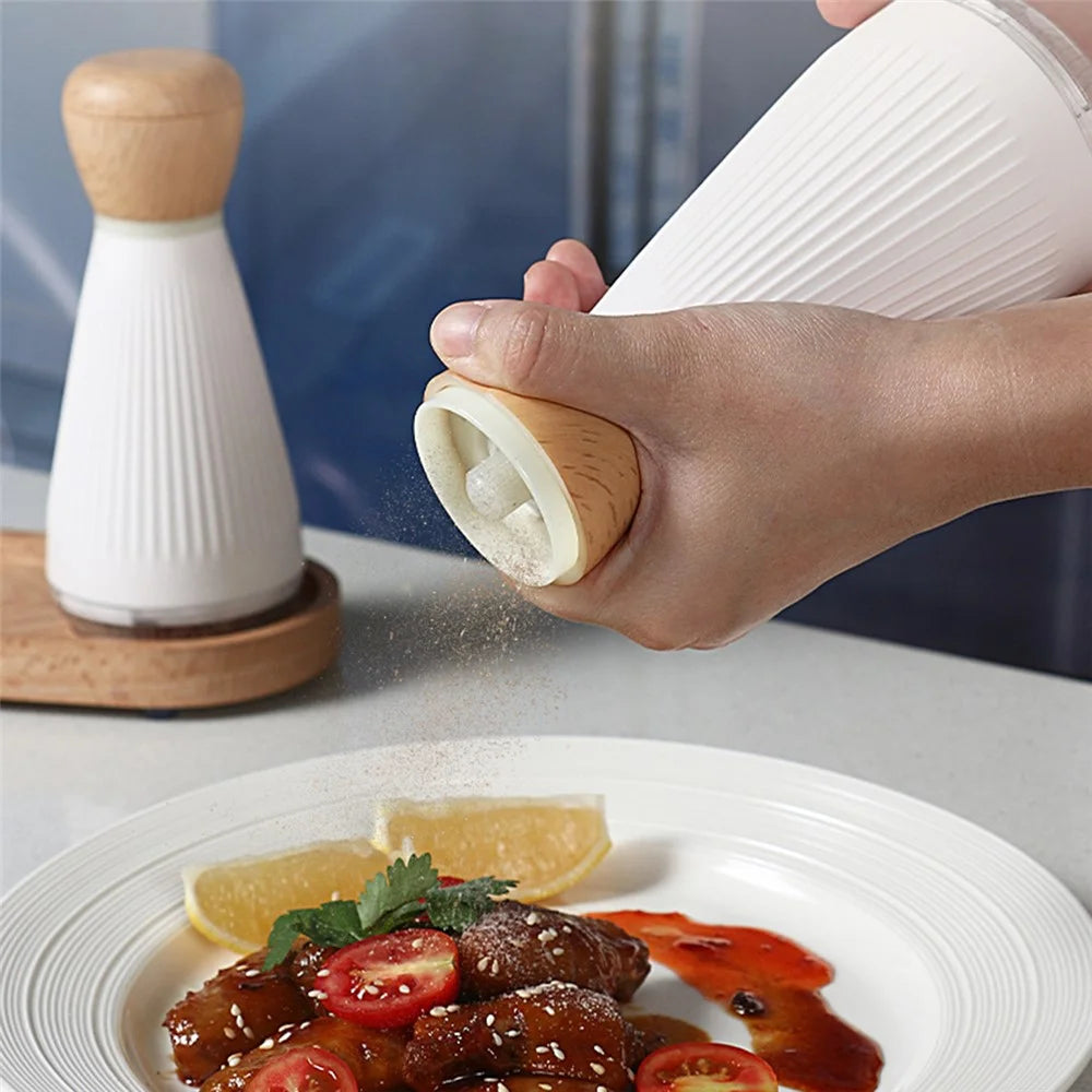 ABS+PS+Wood Pepper Grinder Sea Salt Grinding Mill Manual Grinder Kitchen Tool (BPA-Free, No FDA Certification) - Ordinary Type - 2