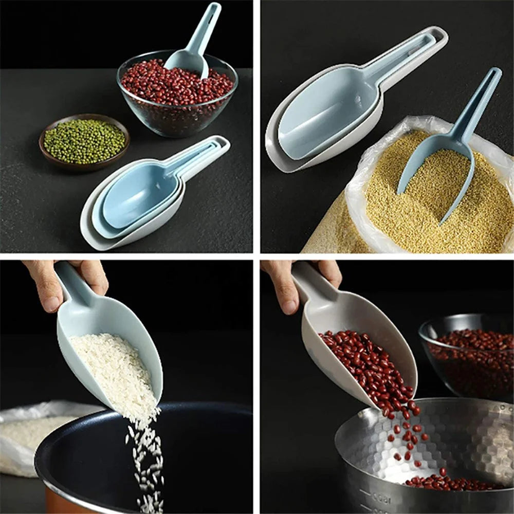 3Pcs / Set Ice Scoop Multifunctional Rice Grain Shovel Flour Scoop PP Food Scoop (BPA Free, No FDA Certificate) - 3