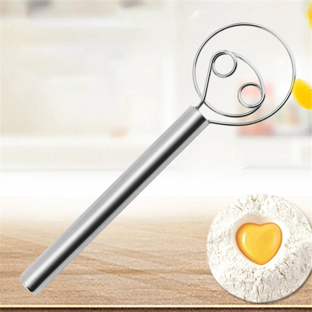 304 Stainless Steel Danish Dough Whisk Hand Mixer Blender (BPA-Free, No FDA) - 2 Eyes - 2