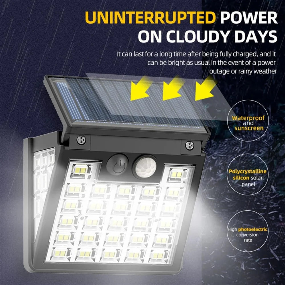 72LED Solar Garden Yard Outdoor Wall Light Waterproof Induction Wall Light - 5