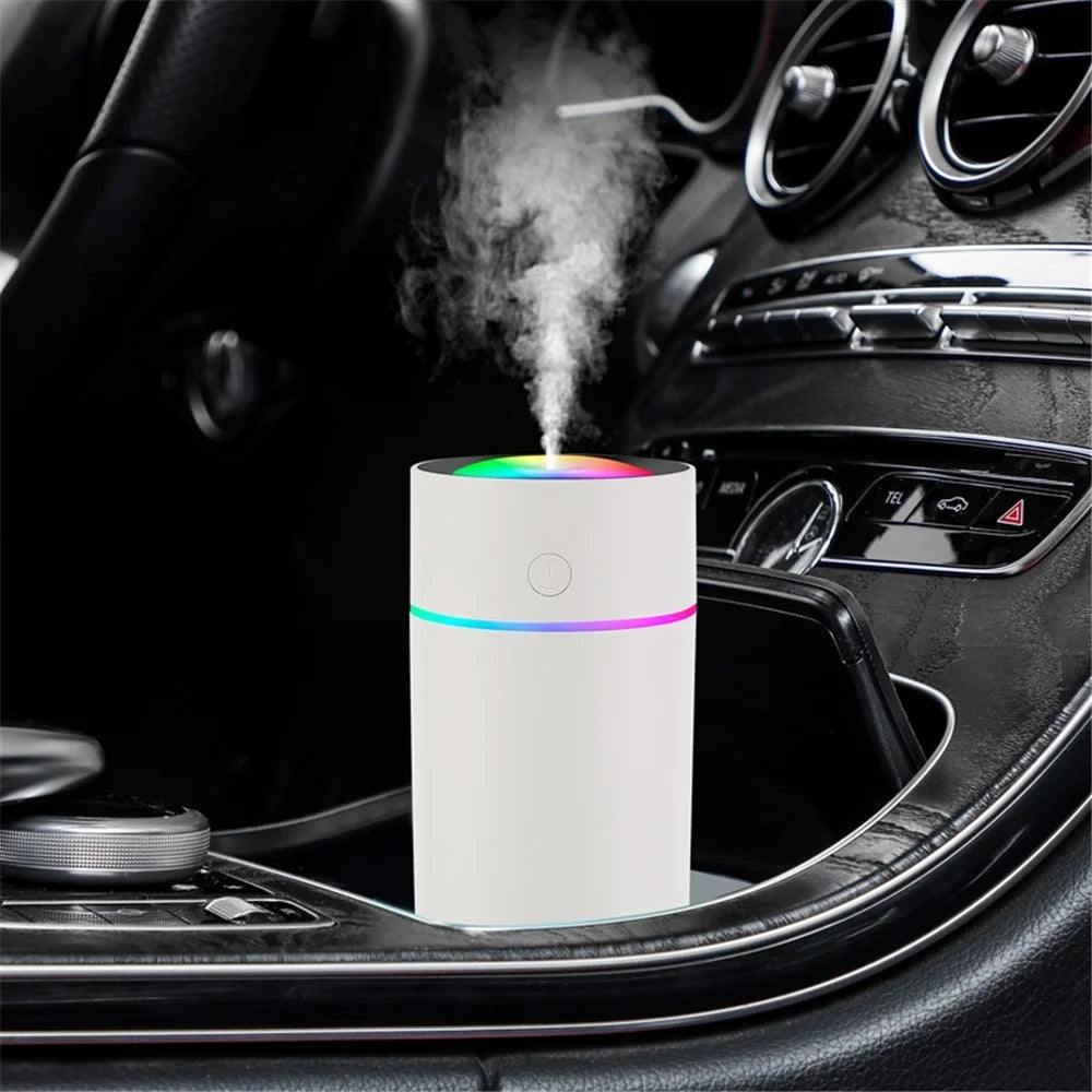 L05 Colorful Atmosphere Light Car Humidifier Air Purification Multi-function Mini Humidifier USB Powered - White - 3