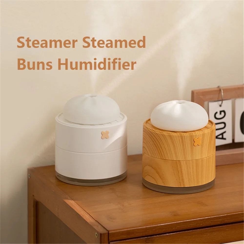 H42 Imitated Silicone Steamed Stuffed Bun Mini Mute Home Humidifier Air Moisturizing USB Mist Diffuser with Night Light - 2