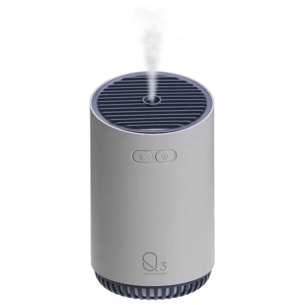 Q3 320ml Mini Wireless Air Humidifier Portable Cordless Aroma Diffuser Aromatherapy Humidifier with Colorful Lights for Bedroom Living Room Office - Grey - 1