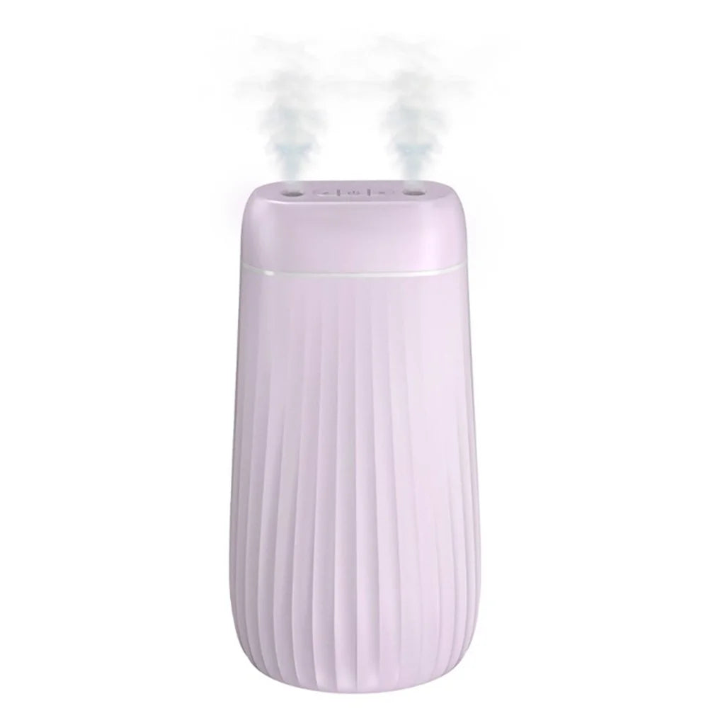Mist Humidifier Plug-in 1000ml Dual Spouts Cold Spray LED Night Light Silent Home Humidifier Diffuser - Pink - 1