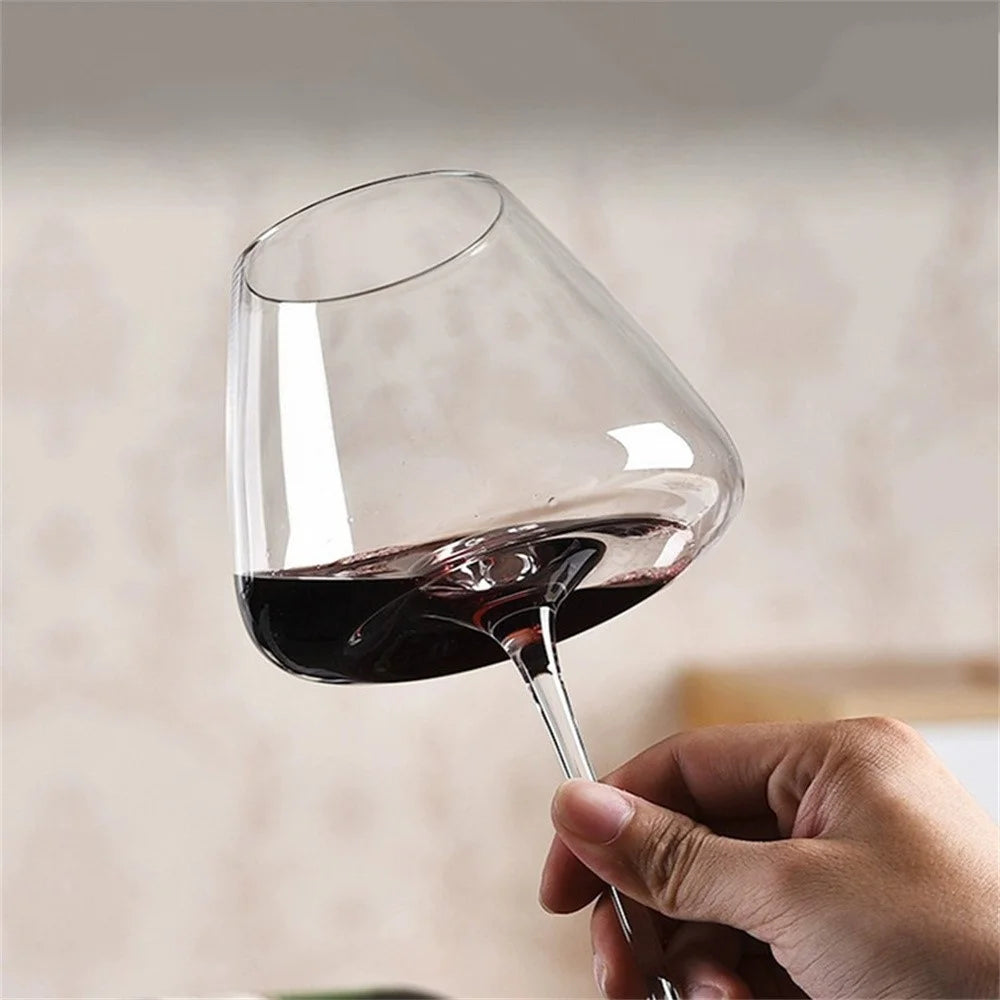 2Pcs 720ml Burgundy Wine Glass Transparent Highball Glass with Groove for Home Party - 2