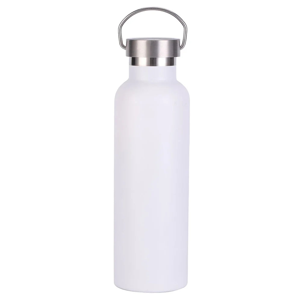 350ml Stainless Steel Water Bottle with Handle Outdoor Sports Insulated Cup (BPA Free, No FDA) - White - 1