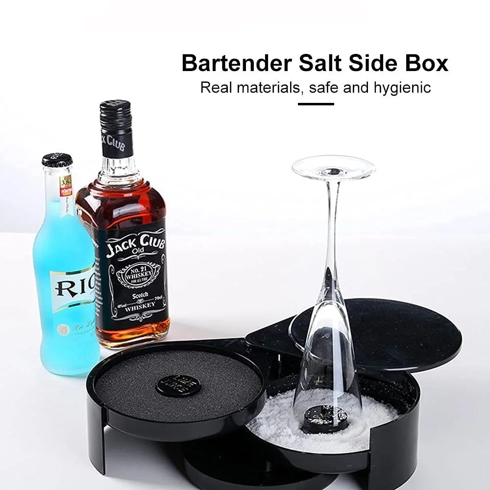 3-Tier Bar Juice Cocktail Seasoning Box Sugar Salt Rimmer Tool Bartender ABS Storage Box (BPA-Free, No FDA Certification) - 3