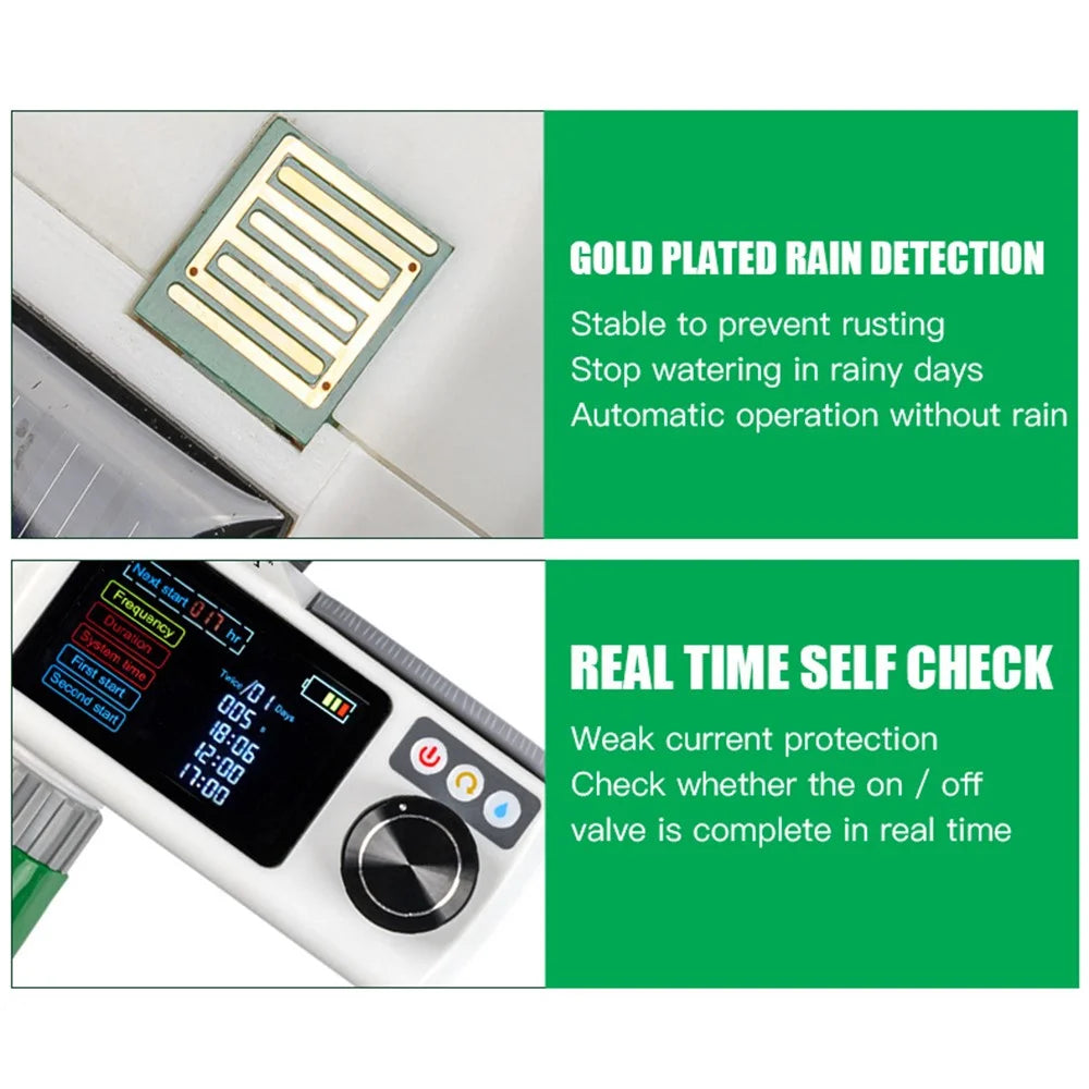 YLIGE Solar Powered Water Irrigation Timer with 10m Hose Automatic Watering Controller, European Standard - 7