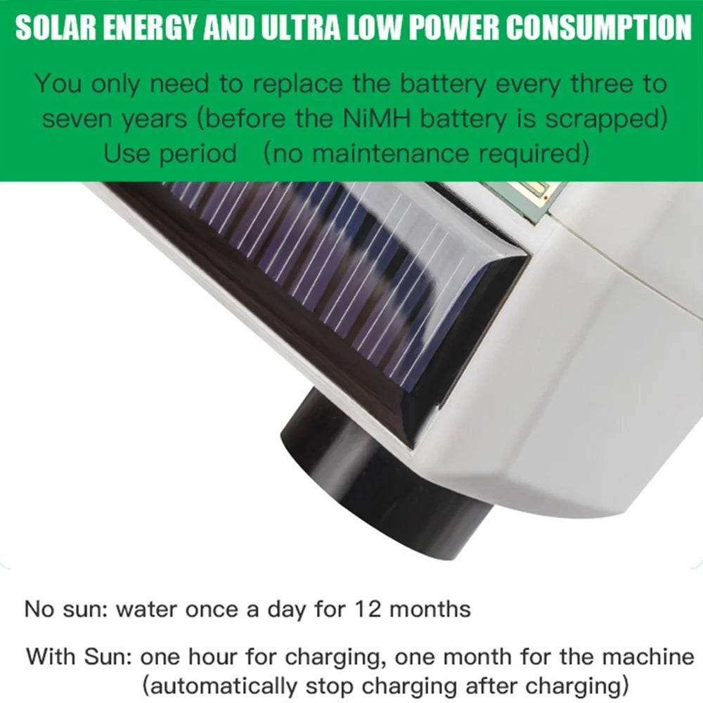 YLIGE Solar Powered Water Irrigation Timer Automatic Watering Controller with Tee Coupler + Hose Kit, European Standard - 6