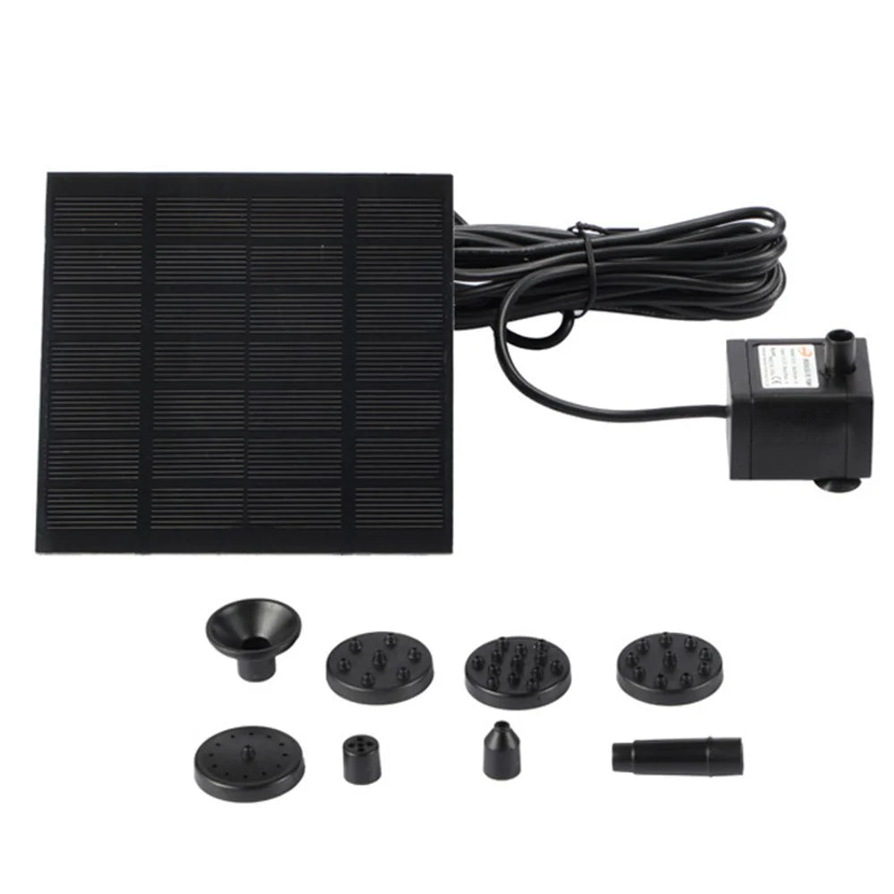 MEIERDE Outdoor Solar Fountain Floating Garden Solar Water Pump Fountain with 6 Different Nozzles - 4