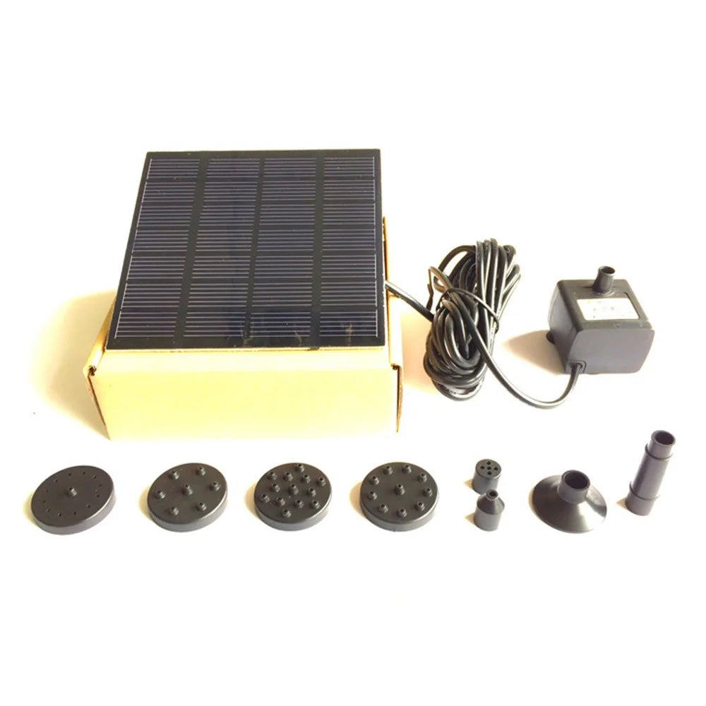 MEIERDE Outdoor Solar Fountain Floating Garden Solar Water Pump Fountain with 6 Different Nozzles - 5