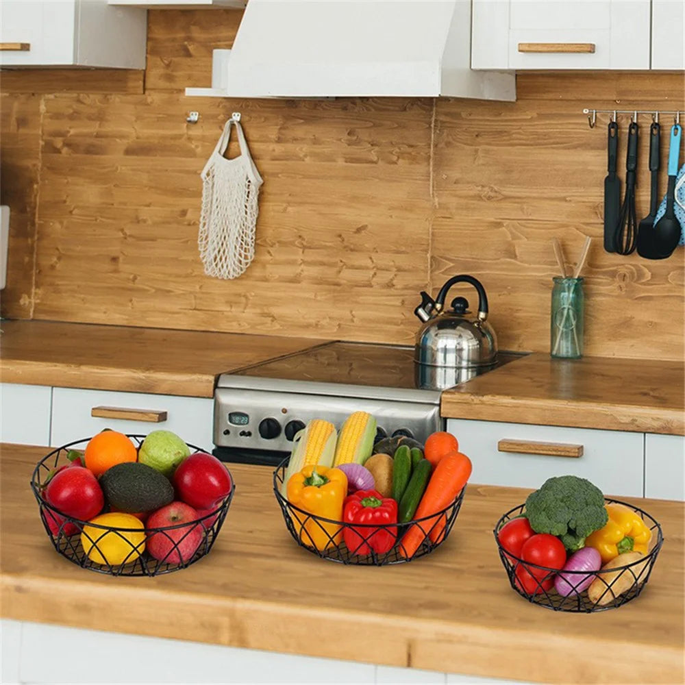 001-ZJD-SA1 3-Layer Iron Hanging Basket Potted Plant Fruit Storage Basket (BPA-free, No FDA Certificate) - 3