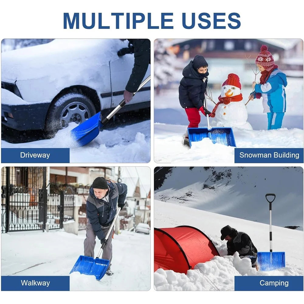 CY-SL04 Detachable PC Snow Shovel with Metal Handle for Garden and Outdoor - Blue - 7